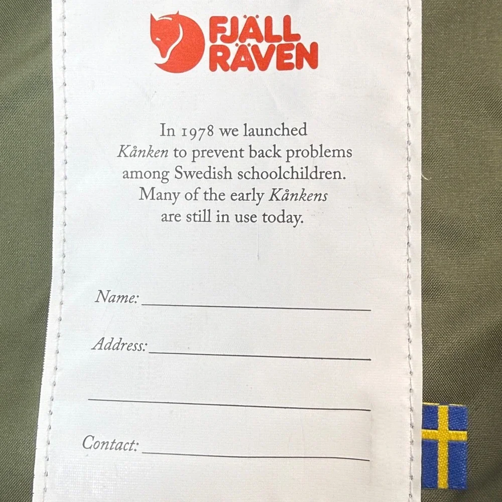 Fjallraven Kanken Classic Backpack Green 23510 Vinylon F School Bag